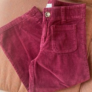 Corduroy Wide Leg Cropped Pants